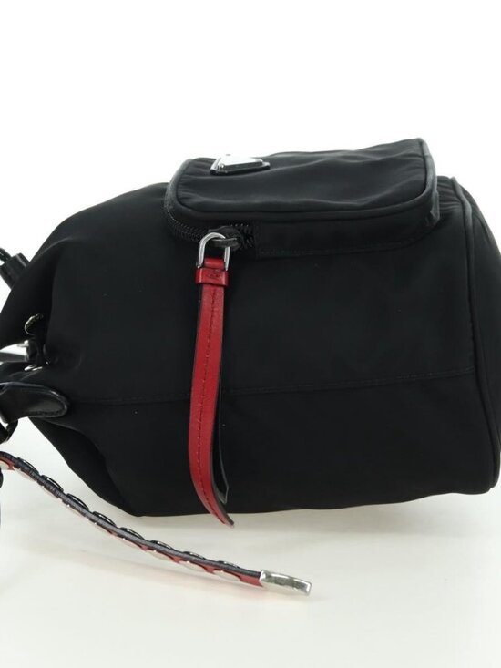 PRADA Purse Shoulder Bag Nylon 2way Black Silver Auth 175065SAM main image 14